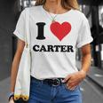 I Heart Carter First Name I Love Personalized Stuff Unisex T-Shirt Gifts for Her