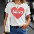 I Heart Olivia First Names And Hearts I Love Olivia Unisex T-Shirt Gifts for Her