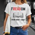 I Read Banned Books Freadom Funny Bookworm Book Reading Unisex T-Shirt Gifts for Her