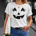 Jack O Lantern Face Pumpkin Eyelashes Hallowen Costume T-Shirt Gifts for Her