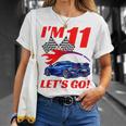 Kids 11 Year Old 11Th Racing Racecar Birthday Party Boys Girls Unisex T-Shirt Gifts for Her