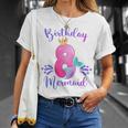 Kids Girls 8Th Birthday Mermaid Birthday Party 8 Years Old Fish Unisex T-Shirt Gifts for Her
