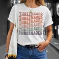 Kids Kids Threenager Groovy 3Rd Birthday Girl Boy Cute Bday Unisex T-Shirt Gifts for Her