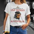 Never Underestimate An Old Woman With A Rottweiler Unisex T-Shirt Gifts for Her