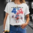 Uncle Sam Football Ball Fireworks Indepedence Day July 4Th Unisex T-Shirt Gifts for Her