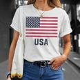 Womens Usa Flag Red White Blue 4Th Of July Top Unisex T-Shirt Gifts for Her