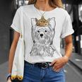 Yorkshire Terrier Dog Wearing Crown Yorkie Dog T-Shirt Gifts for Her