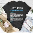 10 Things I Want In My Life Cars More Cars Car Guy T-shirt Personalized Gifts