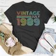 30Th Birthday Gift Vintage July 1989 Thirty Years Old 30Th Birthday Funny Gifts Unisex T-Shirt Unique Gifts