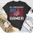 4Th Of July Boys Kids Men All American Gamer Flag Merica Unisex T-Shirt Unique Gifts