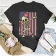 4Th Of July Dabbing Skeleton American Flag Dabbing Unisex T-Shirt Unique Gifts