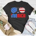 4Th Of July Shirt Merica Sunglasses All America Usa Flag Unisex T-Shirt Unique Gifts