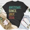 9 Year Old Awesome Since July 2014 9Th Birthday Unisex T-Shirt Unique Gifts