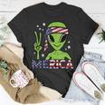 Alien Peace Hand Merica Fourth July 4Th Patriotic Space Unisex T-Shirt Unique Gifts