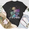 Aruba Beach Vintage Palm Trees Vacation Aruba Funny Gifts Unisex T-Shirt Unique Gifts