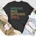Awesome Since September 1993 30Th Birthday 30 Year Old T-Shirt Funny Gifts