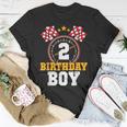 Birthday Boy 2Nd Race Car Party 2 Years Old Racing Driver T-Shirt Funny Gifts