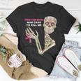 Check Your Boobs Mine Tried To Kill Me Sugar Skull Skeleton T-Shirt Unique Gifts