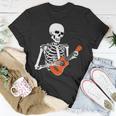 Cool Ukulele Skeleton Playing Guitar Instrument Halloween T-Shirt Unique Gifts