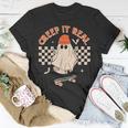 Creep It Real Skateboarding Ghost Retro Halloween Costume T-Shirt Unique Gifts