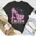 Crush Breast Cancer Pink Bling High Heels Breast Cancer T-Shirt Funny Gifts