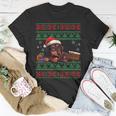 Cute Dachshund Dog Lover Santa Hat Ugly Christmas Sweater T-Shirt Unique Gifts