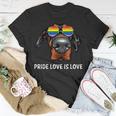 Cute Lgbt Pride Love Is Love Doberman Dog Puppy Unisex T-Shirt Unique Gifts