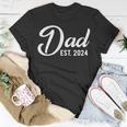 Dad Est 2024 First Fathers Day 2024 Promoted To Daddy Unisex T-Shirt Funny Gifts