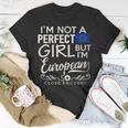 European Union Flag Girl European Pride Souvenir Funny Unisex T-Shirt Unique Gifts