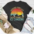 Weekend Forecast Ice Canoeing Retro T-Shirt Unique Gifts
