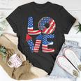 Funny 4Th Of July Love Donut Patriotic American Flag Usa Unisex T-Shirt Unique Gifts