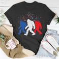 Funny 4Th Of July Red White Blue Bigfoot Fireworks Usa Flag Unisex T-Shirt Unique Gifts