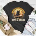 Funny CatEasily Distracted By Cats And Books Unisex T-Shirt Unique Gifts