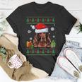 Irish Setter Dog Santa Hat Ugly Christmas Sweater T-Shirt Unique Gifts