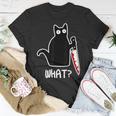 Murder Cat Black Cat Murderous With Knife Halloween T-Shirt Unique Gifts