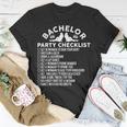 Getting Married Groom Bachelor Party Checklist T-Shirt Funny Gifts
