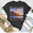 Glacier National Park Retro Us Montana Vintage Parks Unisex T-Shirt Unique Gifts