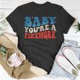 Groovy Baby Youre A Firework 4Th Of July American Flag Unisex T-Shirt Unique Gifts