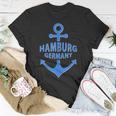 Hamburg Germany Port City Blue Anchor Design Unisex T-Shirt Unique Gifts