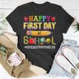 Happy First Day Of School Daycare Provider Daycare Teacher Gifts For Teacher Funny Gifts Unisex T-Shirt Unique Gifts