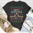 Happy Hockeyday Ice Hockey Boys Christmas Ugly Sweater T-Shirt Unique Gifts