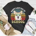 Happy Last Day Of School Corgi Dog Summer Beach Vibe Unisex T-Shirt Unique Gifts