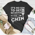 It's No Sin To Get My Sauce Bbq Smoker Barbecue Grill T-Shirt Unique Gifts
