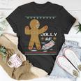 Jolly Af Gingerbread Man Gym Ugly Christmas Sweater T-Shirt Unique Gifts