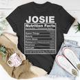 Josie Nutrition Facts Josie Name Birthday Unisex T-Shirt Unique Gifts