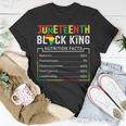 Junenth Black King Nutritional Facts Melanin Men Fat Unisex T-Shirt Funny Gifts