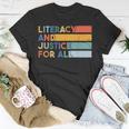 Literacy And Justice For All Protect Libraries Banned Books T-Shirt Unique Gifts