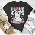 I Love Cats & Ice Cream Cute Kitty Feline Dessert Lover T-Shirt Unique Gifts