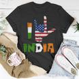 I Love India Sign Language Flag Of Usa And India Indian T-Shirt Unique Gifts