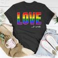Love Is Love Lgbt Gay Lesbian Pride Colors Lgbtq Ally Unisex T-Shirt Unique Gifts
